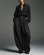 Vyla™ Vintage Relaxed Cardigan and High-Waisted Set