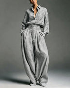 Vyla™ Vintage Relaxed Cardigan and High-Waisted Set