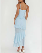 Vyla™ Frill Trim Rosette Maxi Dress