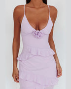 Vyla™ Frill Trim Rosette Maxi Dress