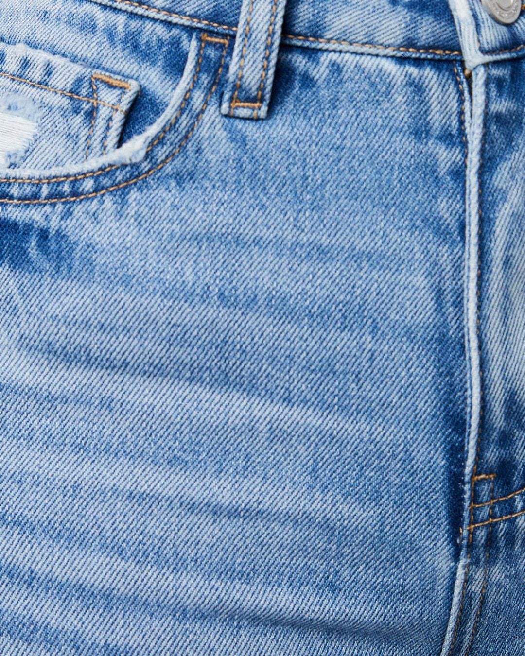 Vyla™ Distressed Mid-Rise Flared Jeans