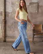 Vyla™ Wash Multi Pocket Mid Rise Straight Leg Jeans