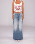 Vyla™ Washed Mid-Rise Straight Bootcut Jeans