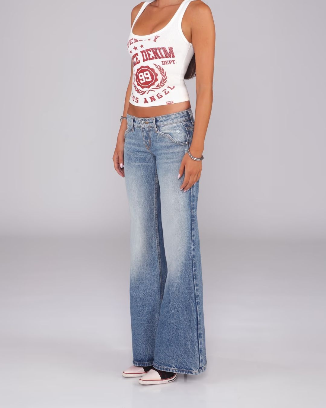 Vyla™ Washed Mid-Rise Straight Bootcut Jeans