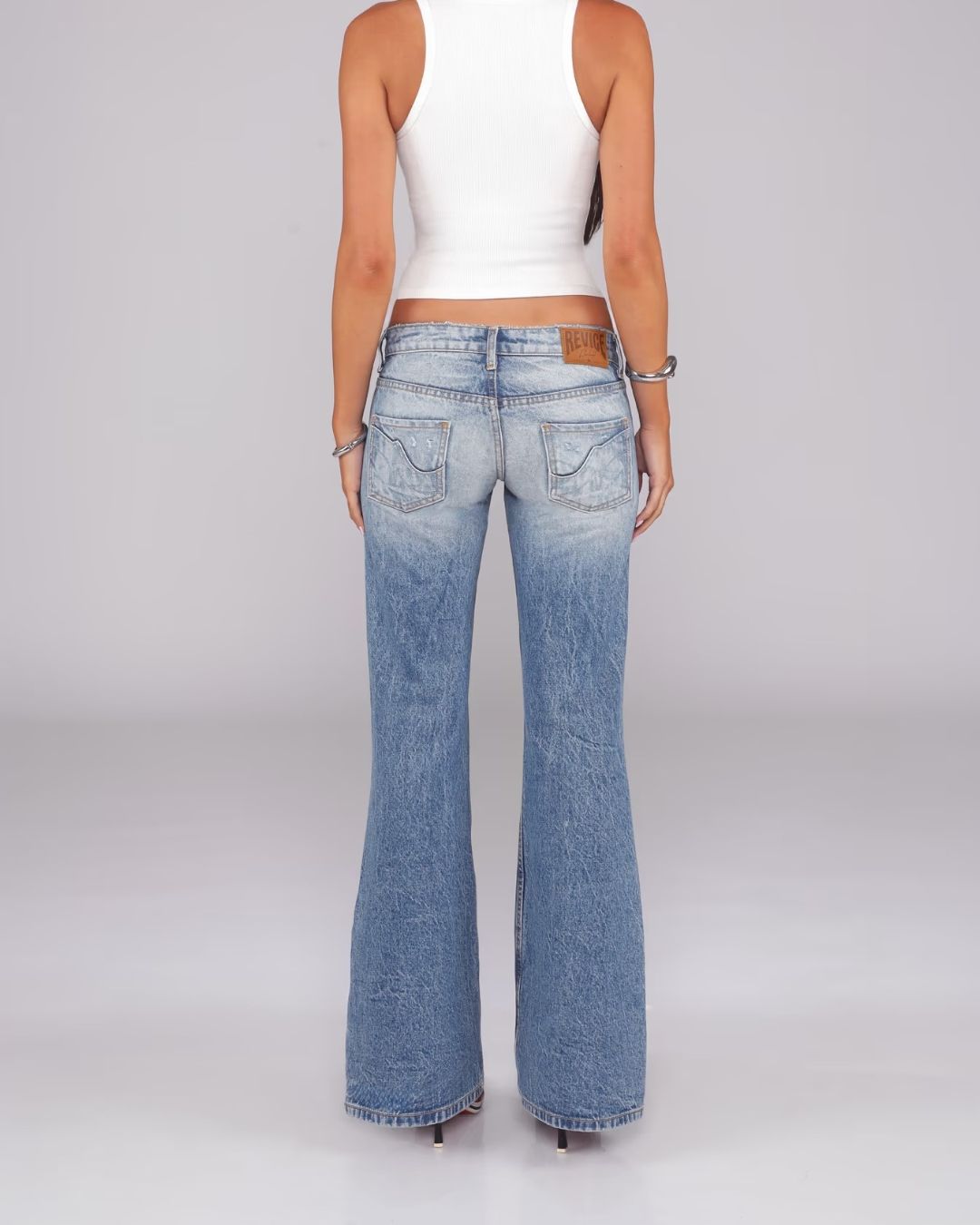Vyla™ Washed Mid-Rise Straight Bootcut Jeans