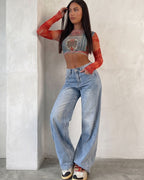 Vyla™ Wash Multi Mid Rise Straight Leg Jeans
