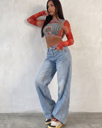 Vyla™ Wash Multi Mid Rise Straight Leg Jeans