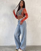 Vyla™ Wash Multi Mid Rise Straight Leg Jeans