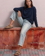 Vyla™ Wash Raw Hem Mid Rise Crop Straight Jeans