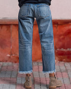 Vyla™ Wash Raw Hem Mid Rise Crop Straight Jeans