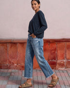 Vyla™ Wash Raw Hem Mid Rise Crop Straight Jeans