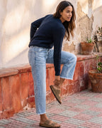 Vyla™ Wash Raw Hem Mid Rise Crop Straight Jeans