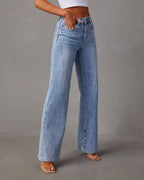 Vyla™ Panelled Front Seam Mid-Rise Straight Jeans