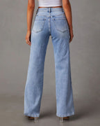 Vyla™ Panelled Front Seam Mid-Rise Straight Jeans