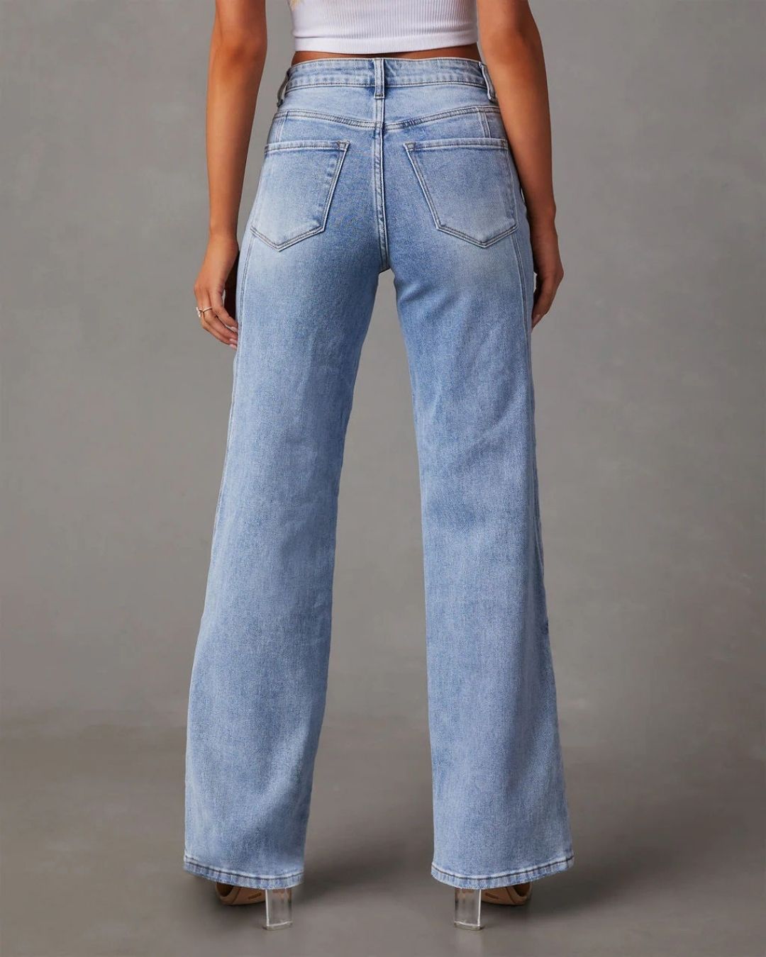 Vyla™ Panelled Front Seam Mid-Rise Straight Jeans