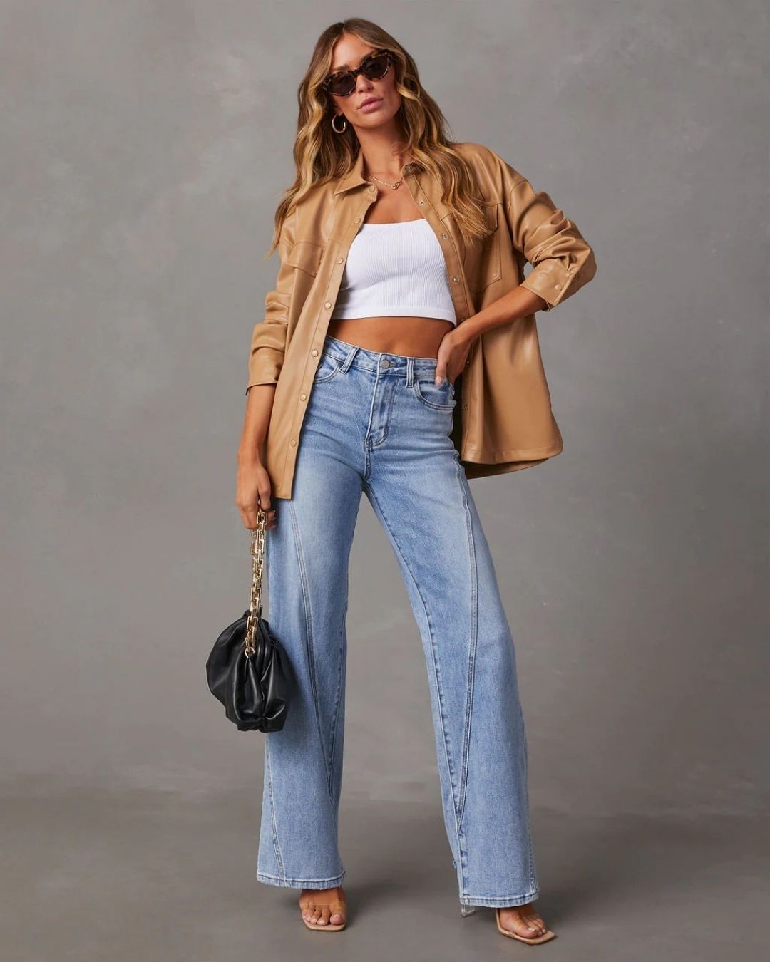 Vyla™ Panelled Front Seam Mid-Rise Straight Jeans