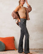 Vyla™ Wash Dual Button Mid Waist Bootcut Jeans