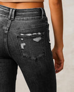 Vyla™ Wash Dual Button Mid Waist Bootcut Jeans