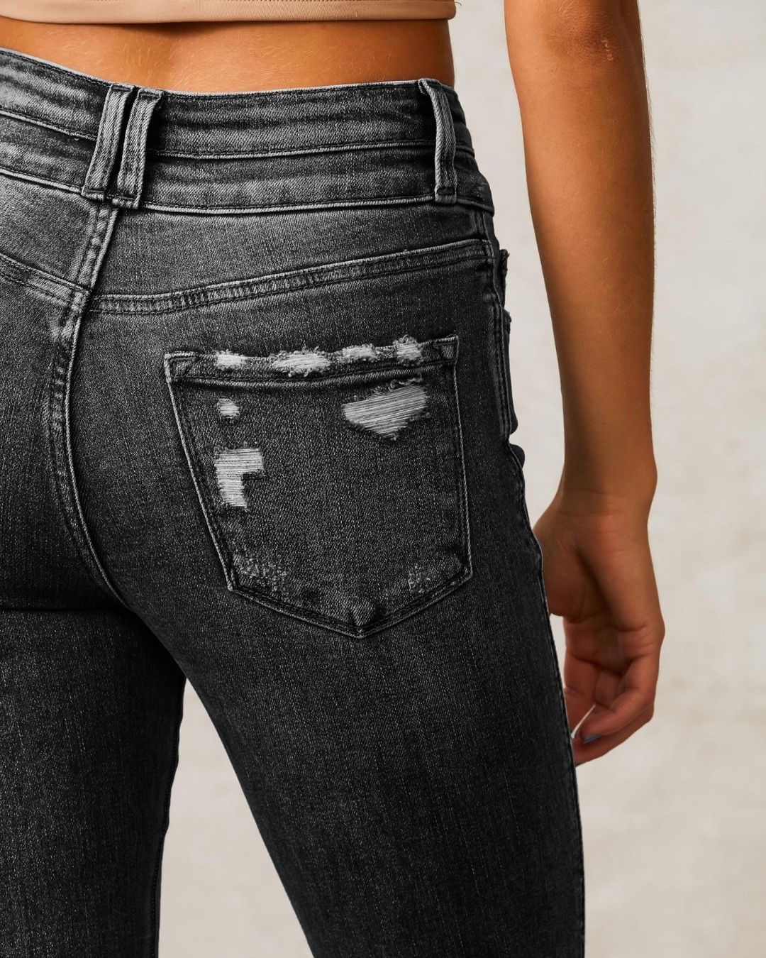 Vyla™ Wash Dual Button Mid Waist Bootcut Jeans