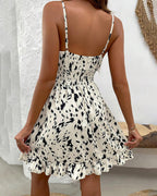 Vyla™ Smocked Ruffle Leopard Mini Dress