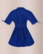 Vyla™ Ruched Side Button-Down Mini Shirt Dress