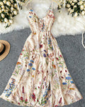 Vyla™ Botanical Breeze V-Neck Floral Slip Dress