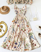 Vyla™ Botanical Breeze V-Neck Floral Slip Dress