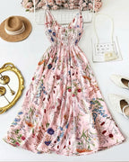 Vyla™ Botanical Breeze V-Neck Floral Slip Dress