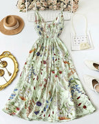 Vyla™ Botanical Breeze V-Neck Floral Slip Dress