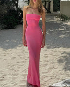 Vyla™ Strapless Backless Lace-Up Bodycon Maxi Dress