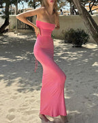 Vyla™ Strapless Backless Lace-Up Bodycon Maxi Dress
