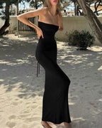 Vyla™ Strapless Backless Lace-Up Bodycon Maxi Dress