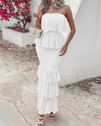 Vyla™ Strapless Smocked Tiered Ruffle Maxi Dress