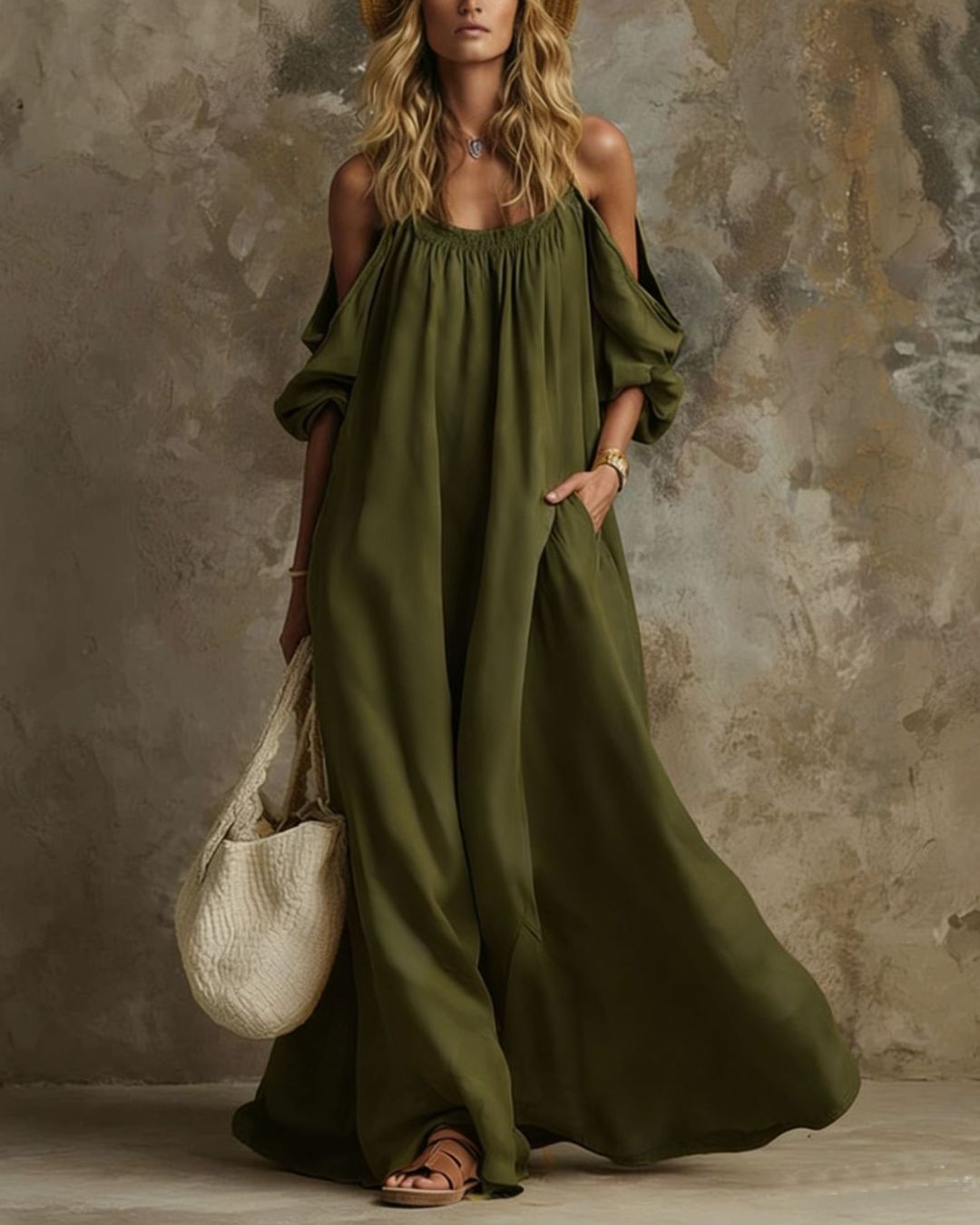 Vyla™ Resort Spaghetti Strap Swing Maxi Dress