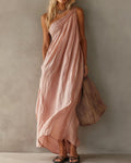 Vyla™ Elegant One-Shoulder Ruched Maxi Dress