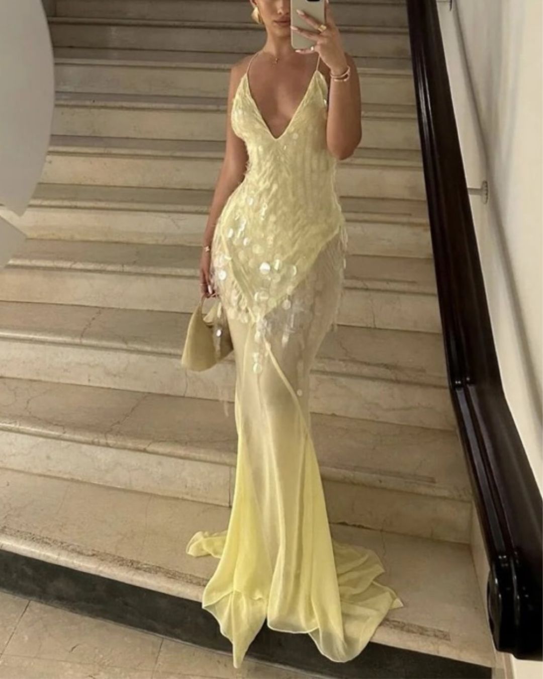 Vyla™ Sequin Sheer Mermaid Evening Gown