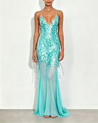 Vyla™ Sequin Sheer Mermaid Evening Gown