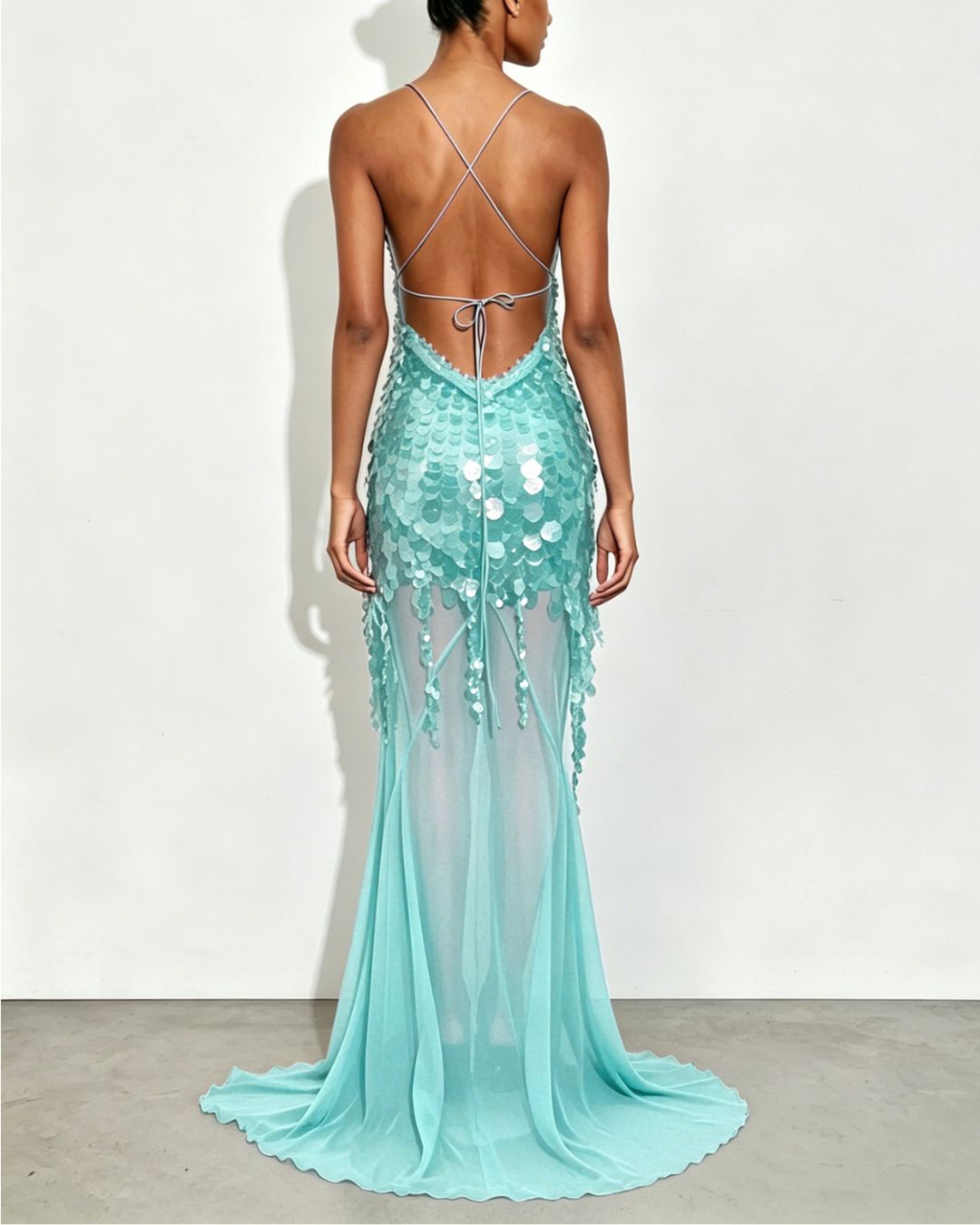 Vyla™ Sequin Sheer Mermaid Evening Gown