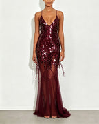 Vyla™ Sequin Sheer Mermaid Evening Gown