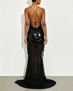 Vyla™ Sequin Sheer Mermaid Evening Gown