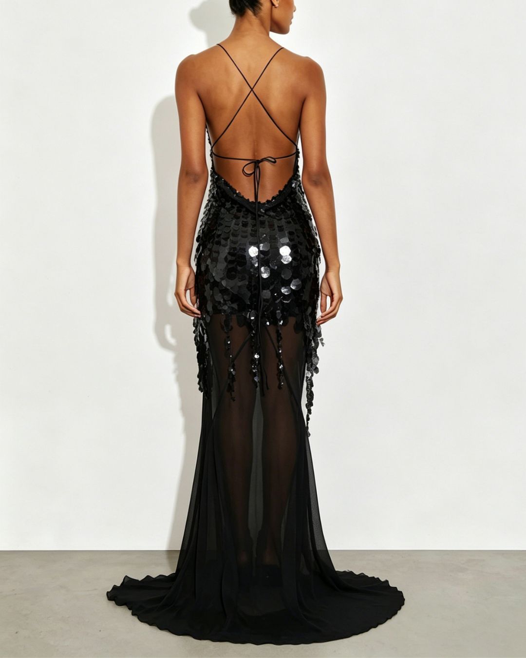 Vyla™ Sequin Sheer Mermaid Evening Gown