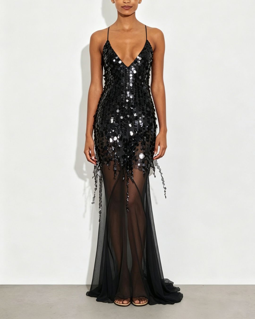 Vyla™ Sequin Sheer Mermaid Evening Gown