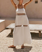 Vyla™ Tiered Textured Floral Mesh Cami Dress