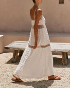 Vyla™ Tiered Textured Floral Mesh Cami Dress