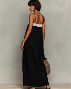 Vyla™ Lace Patchwork Casual Cami Maxi Dress