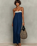 Vyla™ Lace Patchwork Casual Cami Maxi Dress