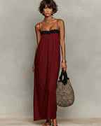Vyla™ Lace Patchwork Casual Cami Maxi Dress