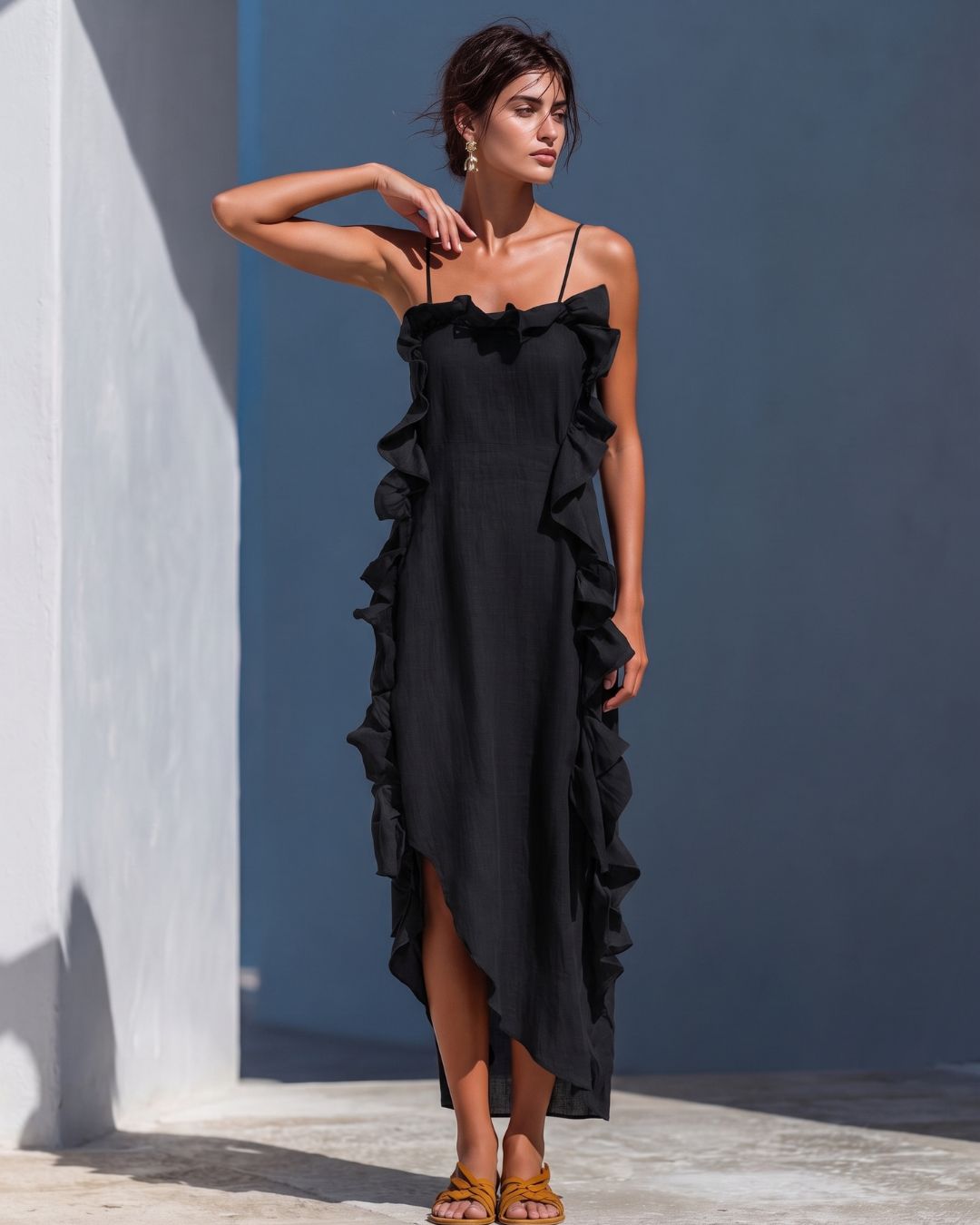 Vyla™ Ruffle Trim Cami Maxi Dress