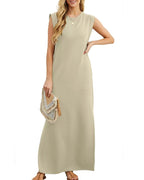 Vyla™ Casual Sleeveless Split Maxi Dress With Pockets