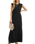 Vyla™ Casual Sleeveless Split Maxi Dress With Pockets
